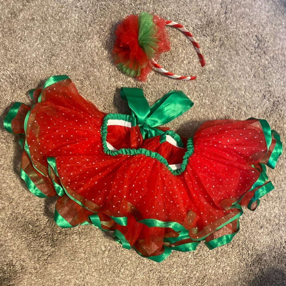 Baby Christmas tutu with headband